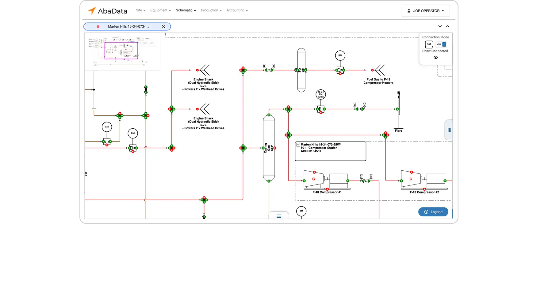 AbaData Facility Schematics Base Software Interface Graphic